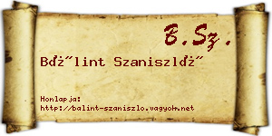 Bálint Szaniszló névjegykártya