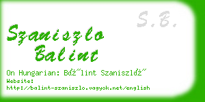 szaniszlo balint business card